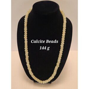 28" Calcite Bead Necklace No Clasp Natural Healing Properties